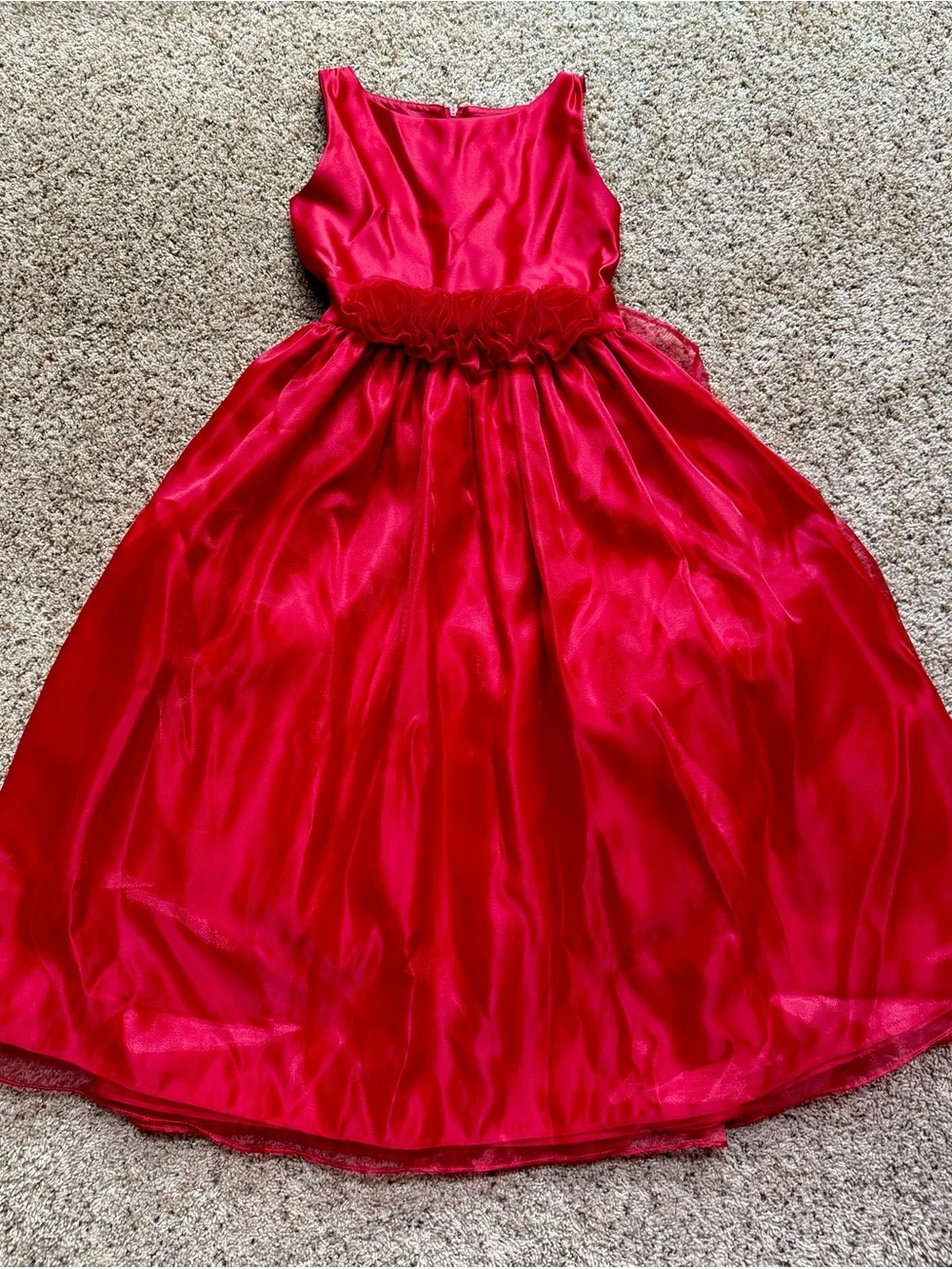 Sweet Kids Girls Fuchsia Satin Flower Girl Dress Size 12 Holiday Party Wedding